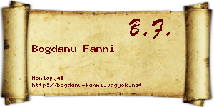 Bogdanu Fanni névjegykártya