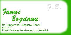 fanni bogdanu business card